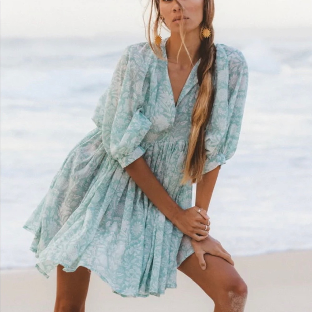 NWT Daughters of India Kyra Mini Dress Jade